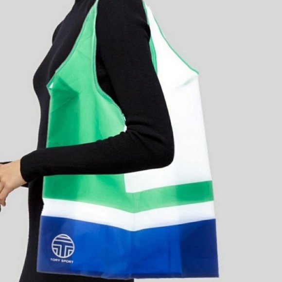 NEW Tory Burch SPORT Tote Bag Reusable Nylon Tote Large - Picture 9 of 10